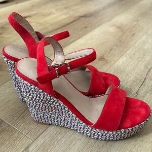 Gorgeous Red ALDO Wedges ~ Women’s Size 8.5 ~ 5” heel lightly worn